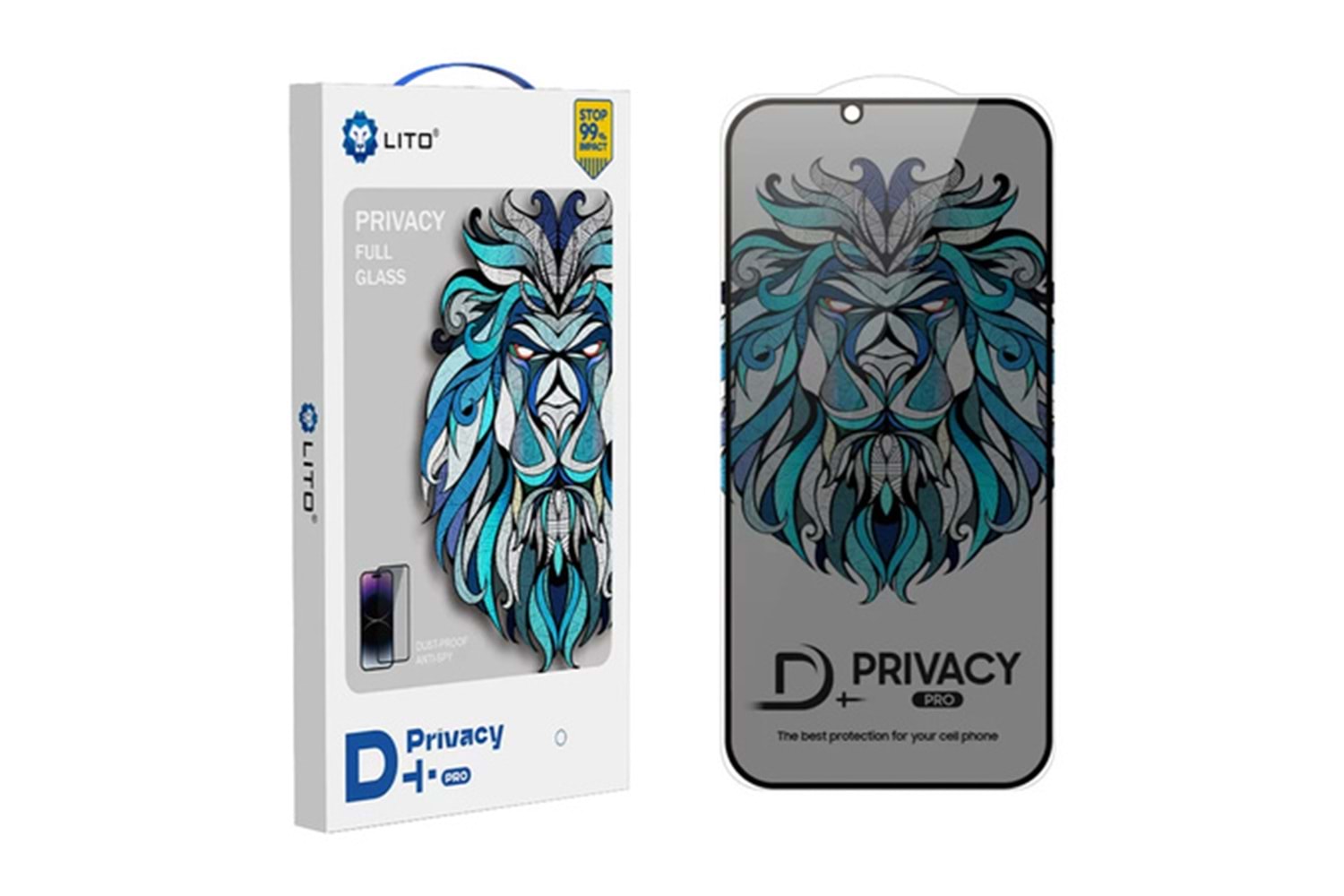 iPhone 16 LITO D+ Pro Privacy Toz Filtreli Ekran Koruyucu