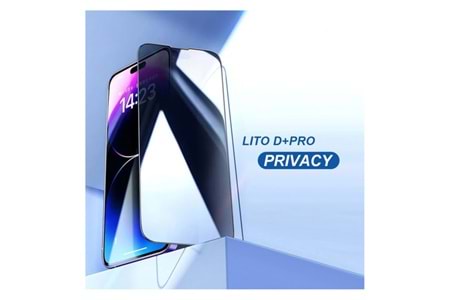 iPhone 16 LITO D+ Pro Privacy Toz Filtreli Ekran Koruyucu