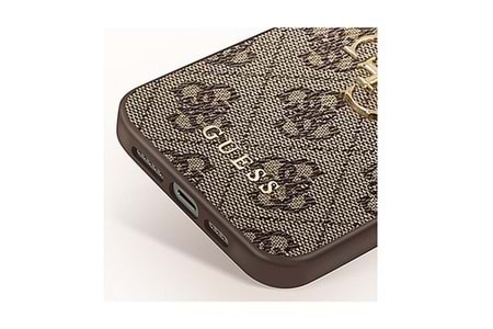 GUESS HC PU LEATHER 4G METAL LOGO BROWN IP15 GUHCP15S4GMGBR
