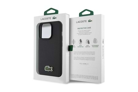 LACOSTE HC W/ STRAP ICONIC PETIT PIQUE PU LOGO BLACK