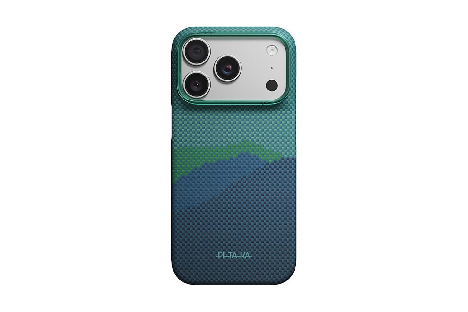 Apple iPhone 18 Pro Kılıf M-safe Şarj Özellikli Aramid Karbon Fiber Pitaka Argyle Serisi Summa Kapak