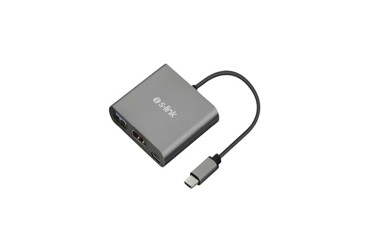S-Link Swapp SW-U515 Metal Type C to 4K HDMI + USB 3.0 + Pd Kablo Çevirici