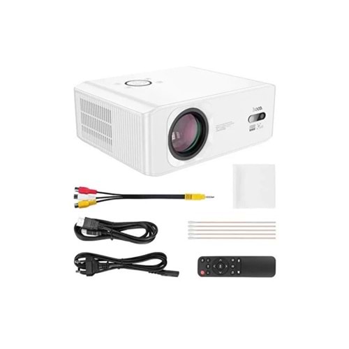 Hoco. DT3 Smart Elektrik Otomatik Odaklanma Özellikli 1080P Android Wifi Kablolu Projeksiyon Cihazı - Beyaz