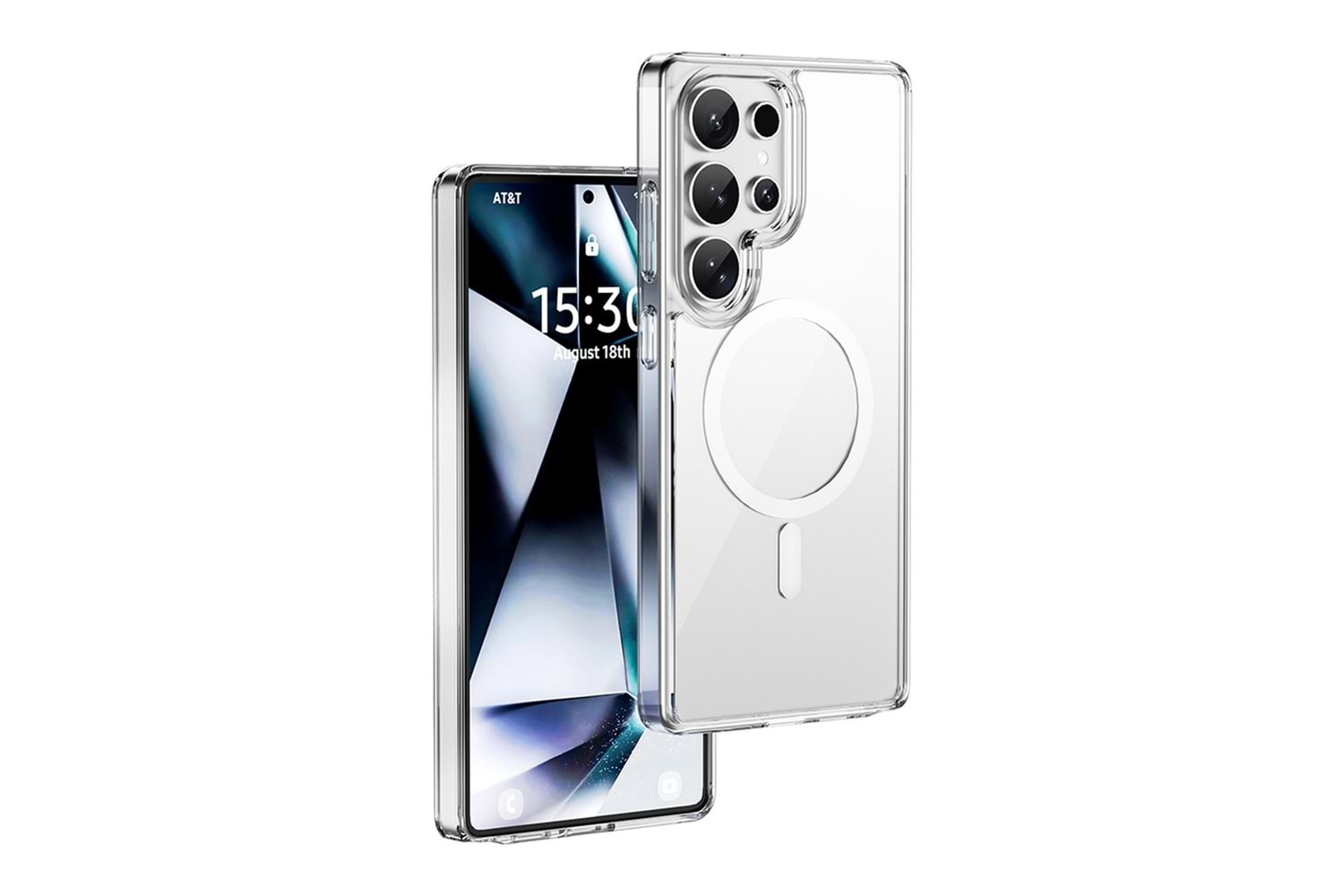 Galaxy S26 Ultra Kılıf Wiwu MCC-101 iShield Pro Serisi M-safe Şarj Özellikli Crystal Sert PC Kapak