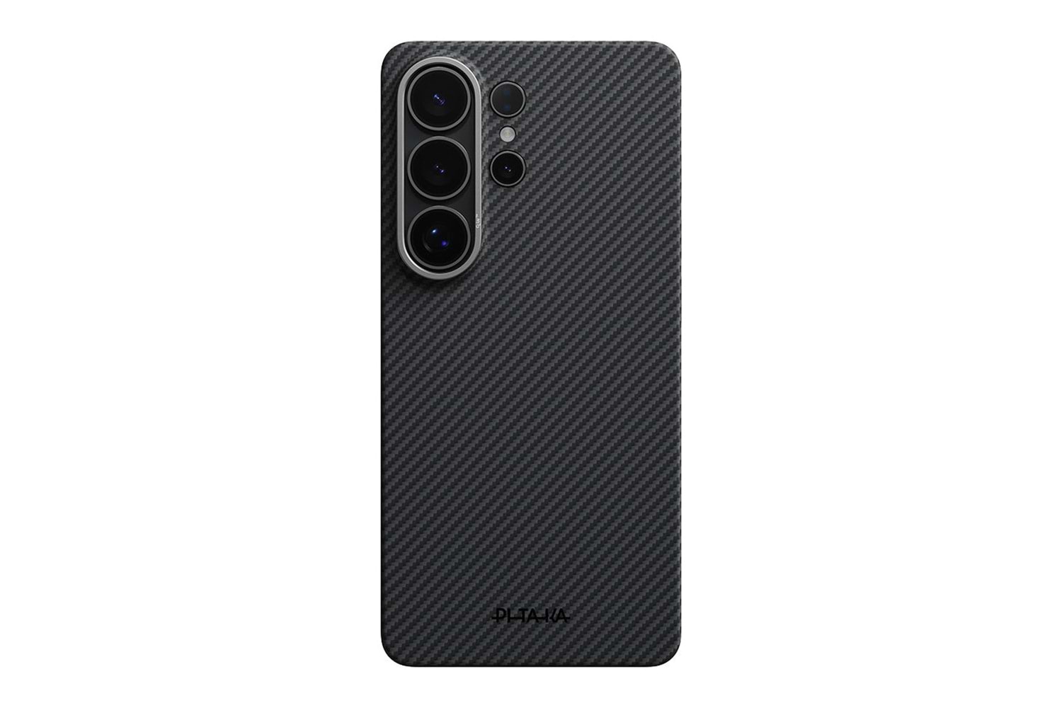 Galaxy S26 Ultra Kılıf M-safe Şarj Özellikli 600D Aramid Fiber Pitaka Ultra-Slim Classic Serisi Black-Grey Twill Kapak