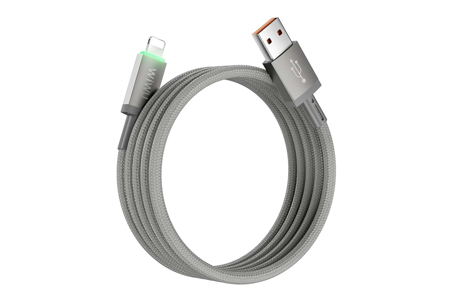 Wiwu Wi-C081 Maglink Series Illuminated Magnetic USB-A to Lightning Illuminated Fast Charging Data and Charging Cable 1M