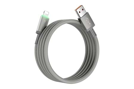 Wiwu Wi-C081 Maglink Series Illuminated Magnetic USB-A to Lightning Illuminated Fast Charging Data and Charging Cable 1M