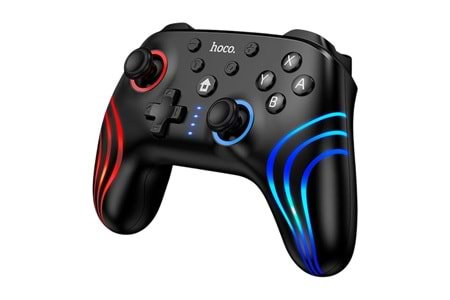 Hoco. GA2 Unicorn RGB Işıklı Çok Fonksiyonlu PC Uyumlu Kablosuz Oyun Kolu - Siyah