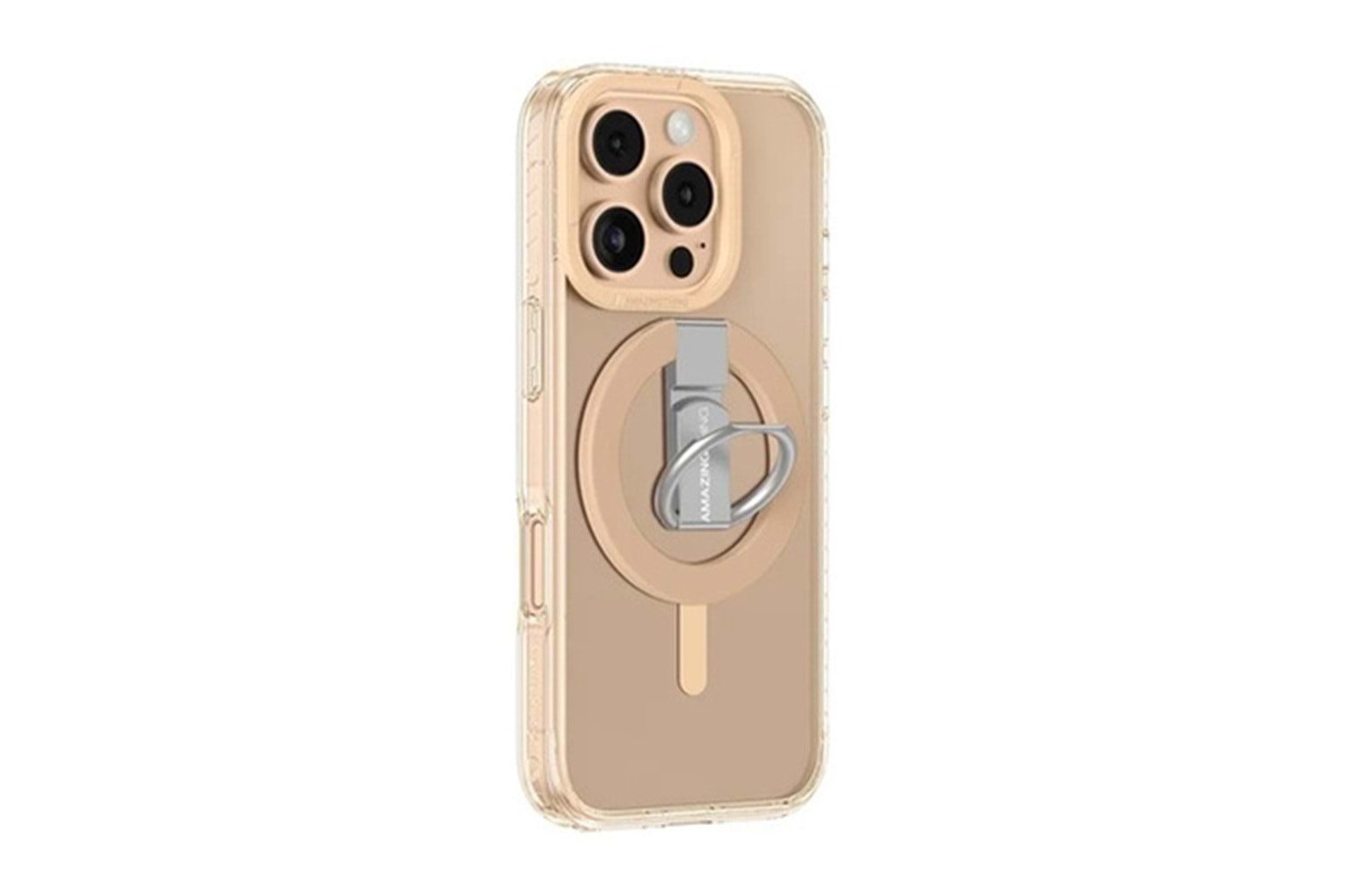 Apple iPhone 16 Pro Max Kılıf M-safe Şarj Özellikli Yüzük Standlı Amazingthing Titan Pro Serisi Kapak