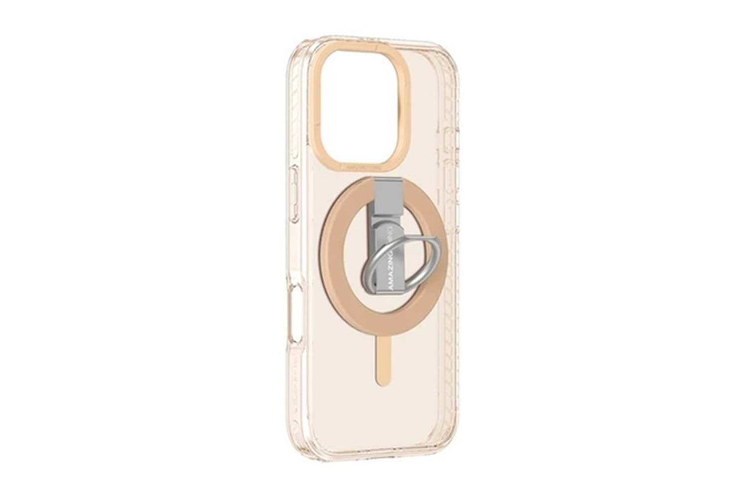 Apple iPhone 16 Pro Max Kılıf M-safe Şarj Özellikli Yüzük Standlı Amazingthing Titan Pro Serisi Kapak