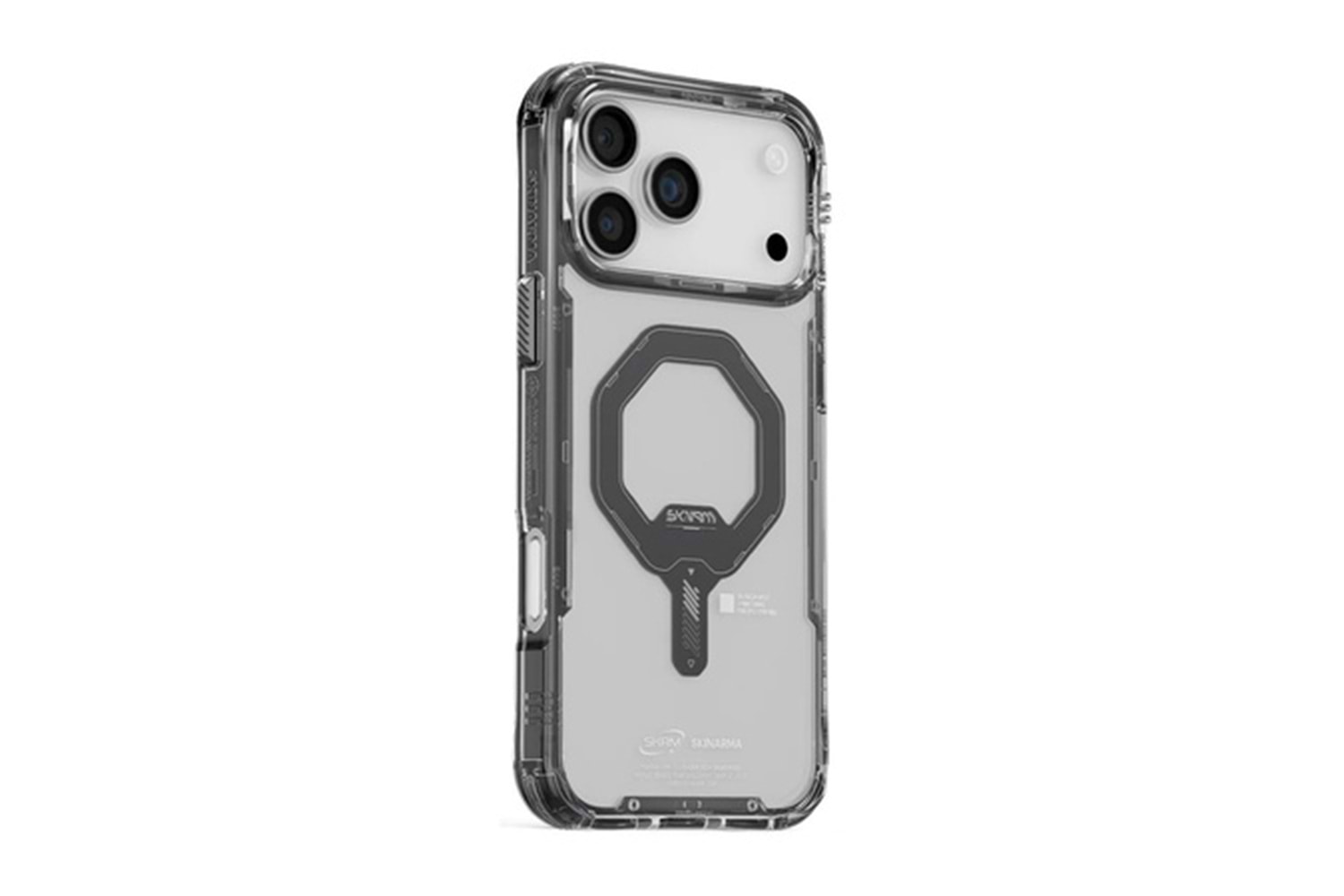 Apple iPhone 15 Pro Kılıf SkinArma Şeffaf M-safe Şarj Özellikli Kado Kartlıklı Saido Kapak